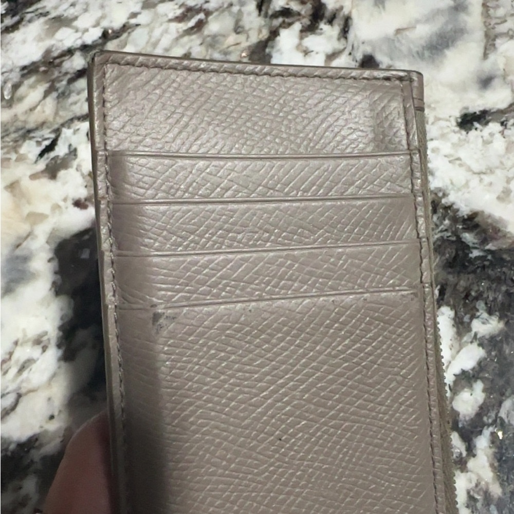Celine Gray Leather Card Holder with Gold Accents - Picture 3 of 7